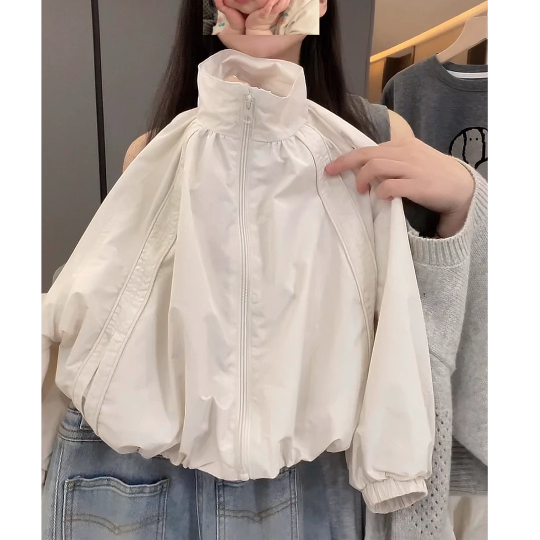 【小首尔】【高级感】男女童秋韩版宽松工装风纯色立领外套HBB7989