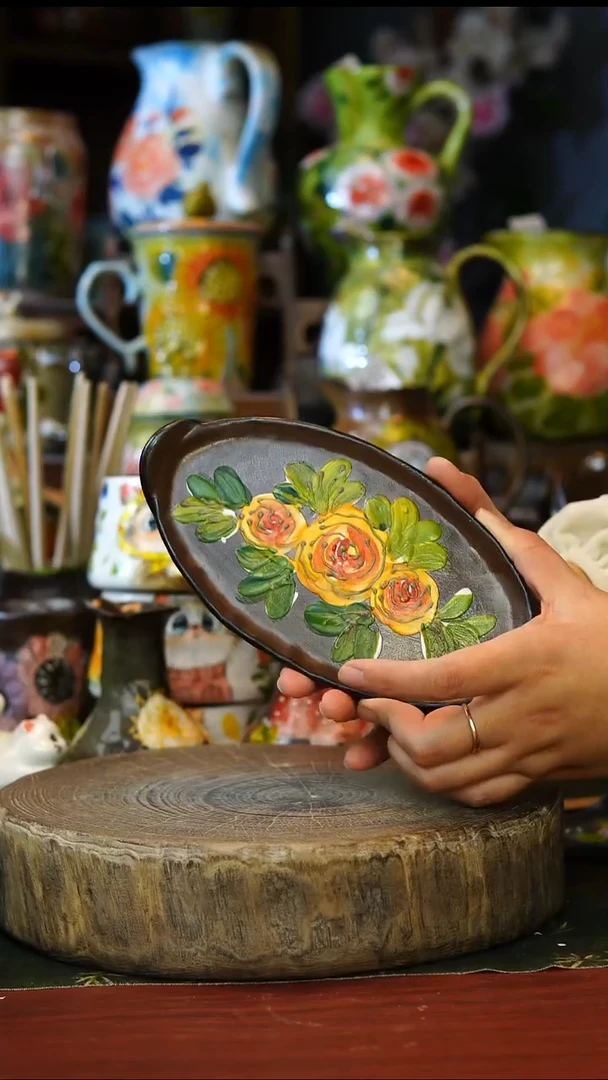 陶瓷222景德镇手工手绘釉下彩