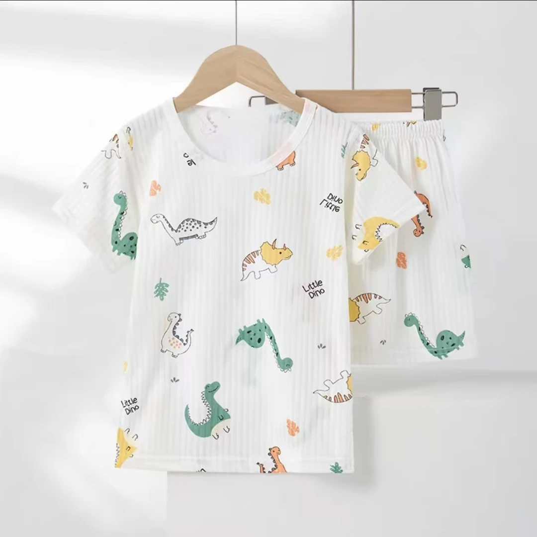 K2890 儿童短袖短裤套装男女宝宝透气柔棉无骨睡衣 Q457-25051523