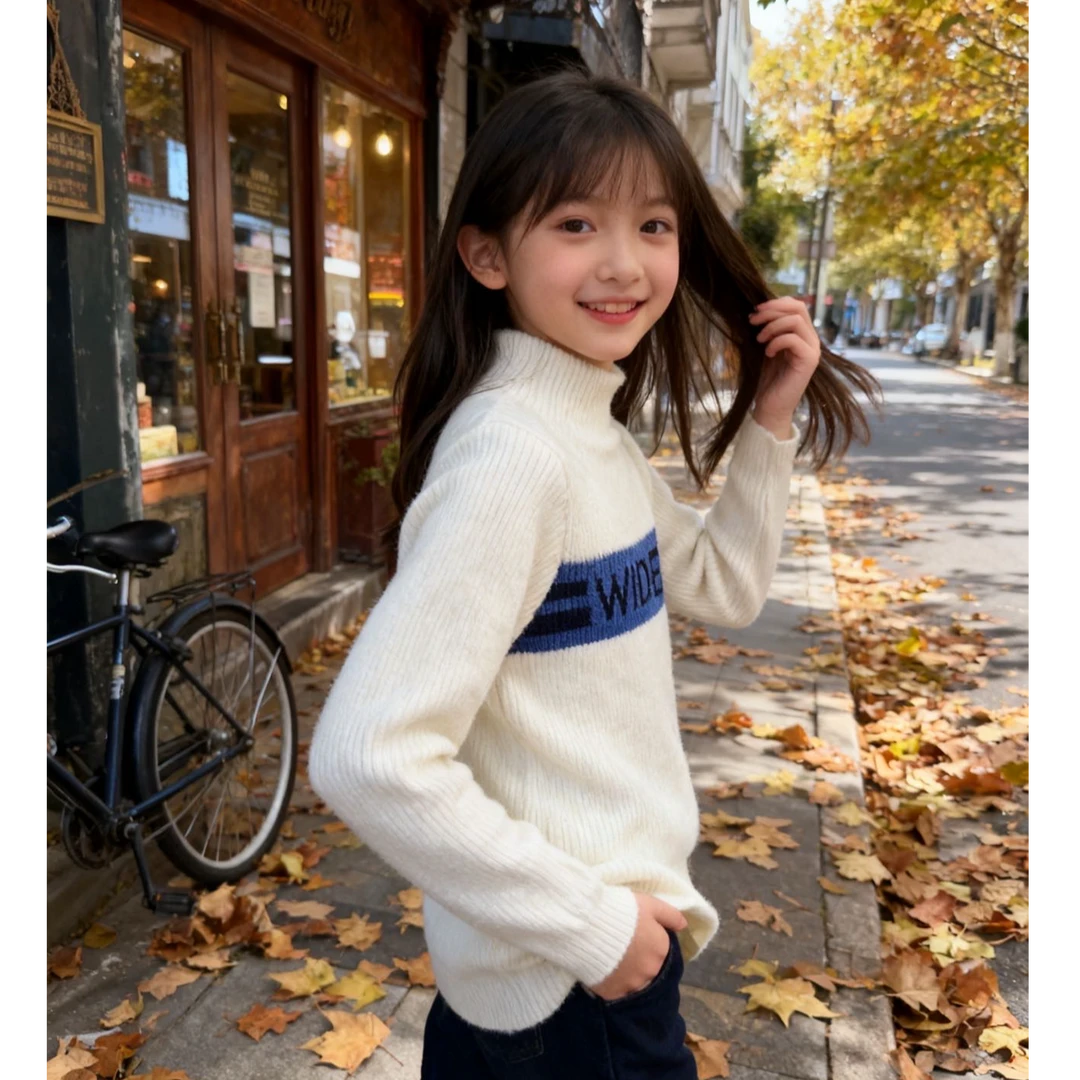 9018白色黑色毛衣打底衫中大童秋冬（gyd）