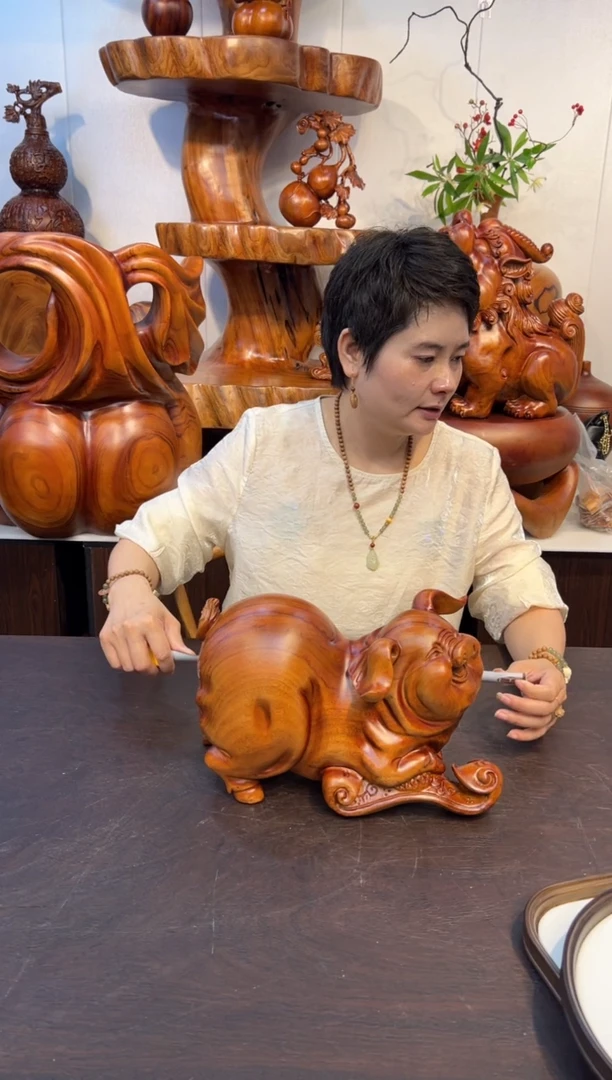 木香樟如意猪猪摆件