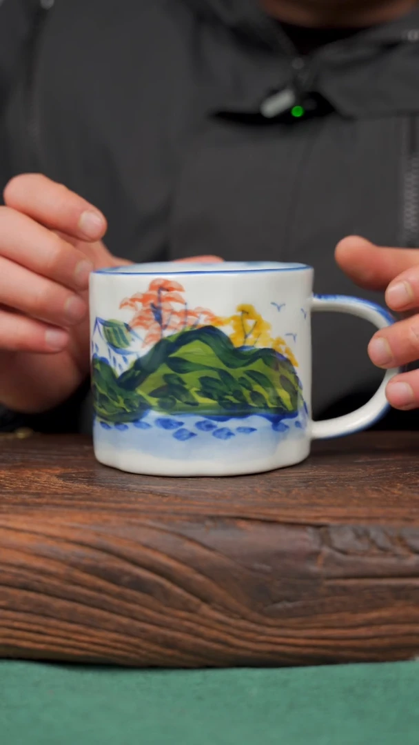 【闪购商品】瓷片90寻一缕瓷香杯釉下手工手绘瓷器