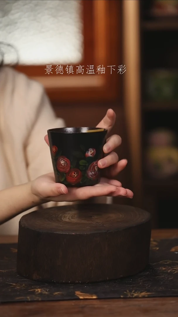 陶瓷景德镇高温釉下手绘陶瓷@L035@