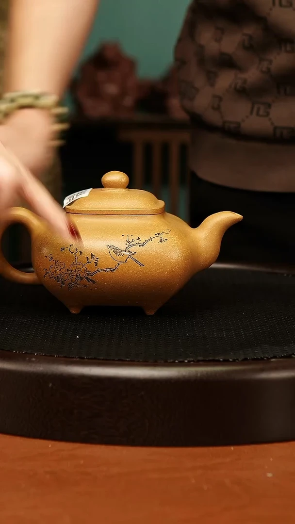 茶壶紫砂268葵黄段精品高货四方传炉壶300cc左右