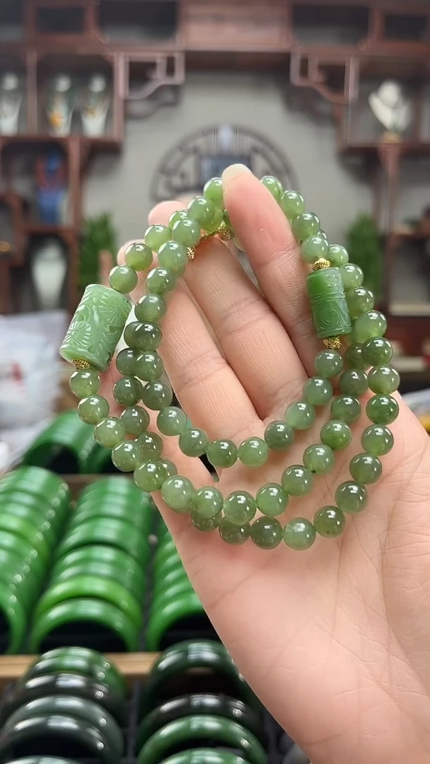 颈饰未镶嵌和田玉项链+手串  多样性发一