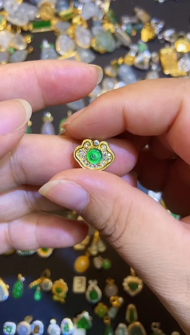 吊坠(不含链)银S925镶嵌翡翠1