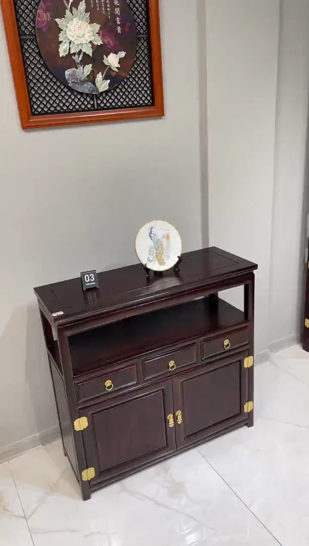 黑酸枝木类成套家具玄关柜