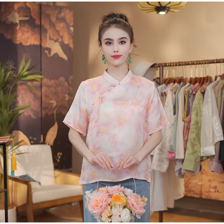 《芙蓉浅 -短袖》新中式提花国风清爽休闲短袖