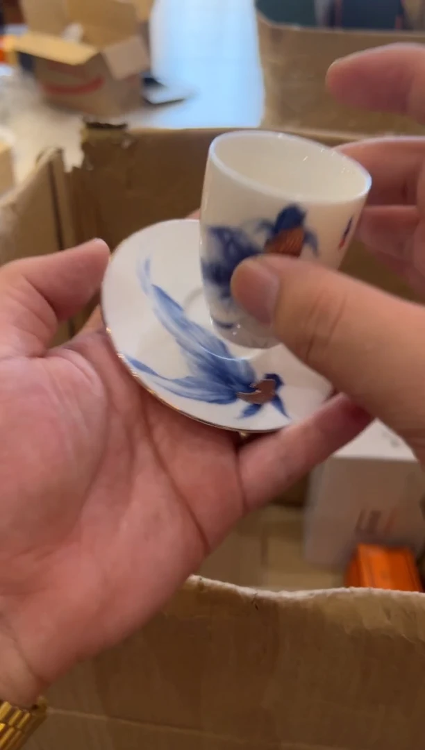 蓝鱼一杯一碟茶具茶具