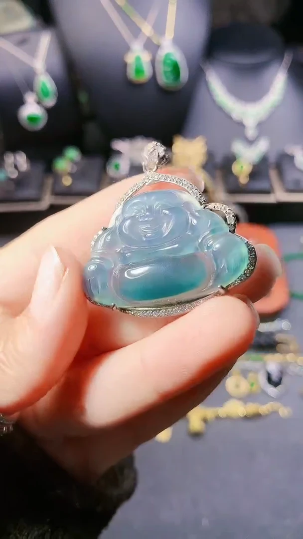 【闪购商品】翡翠吊坠(赠链)银S925镶嵌吊坠