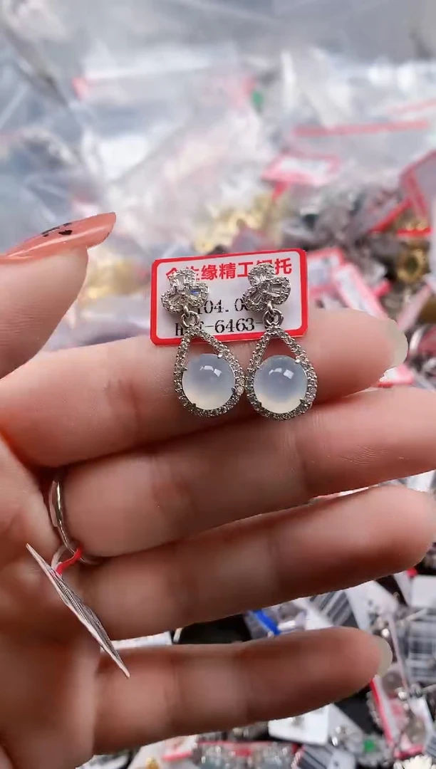银S925镶嵌戒指翡翠天然A货缅甸翡翠