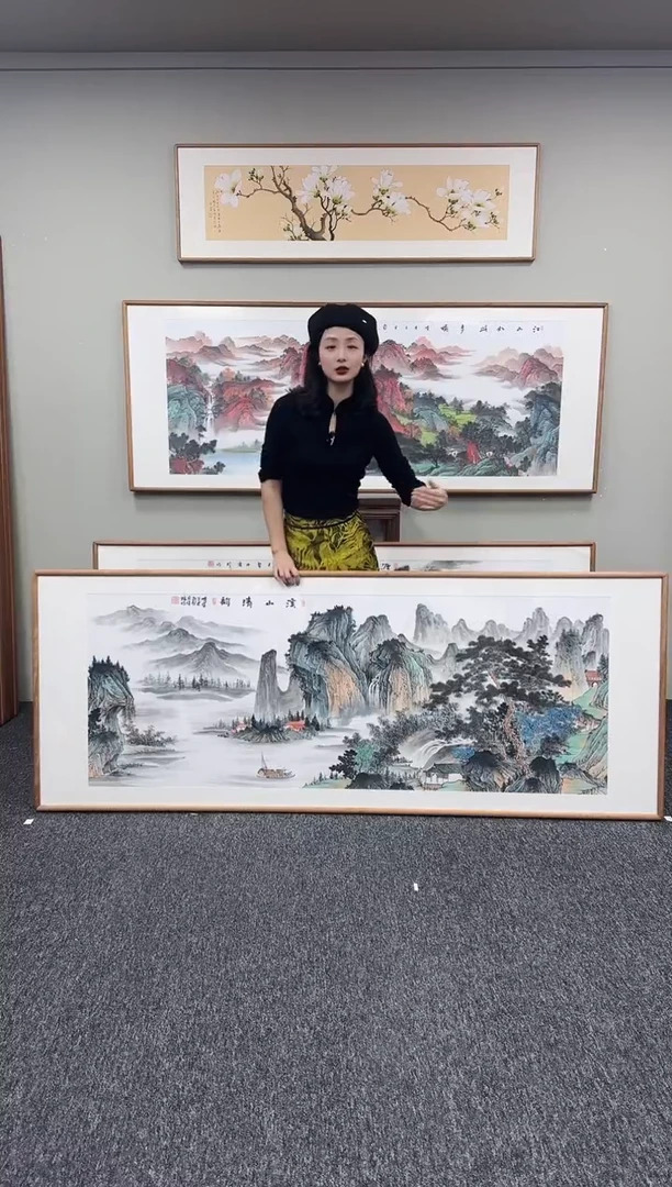 国画溪山春韵210*80