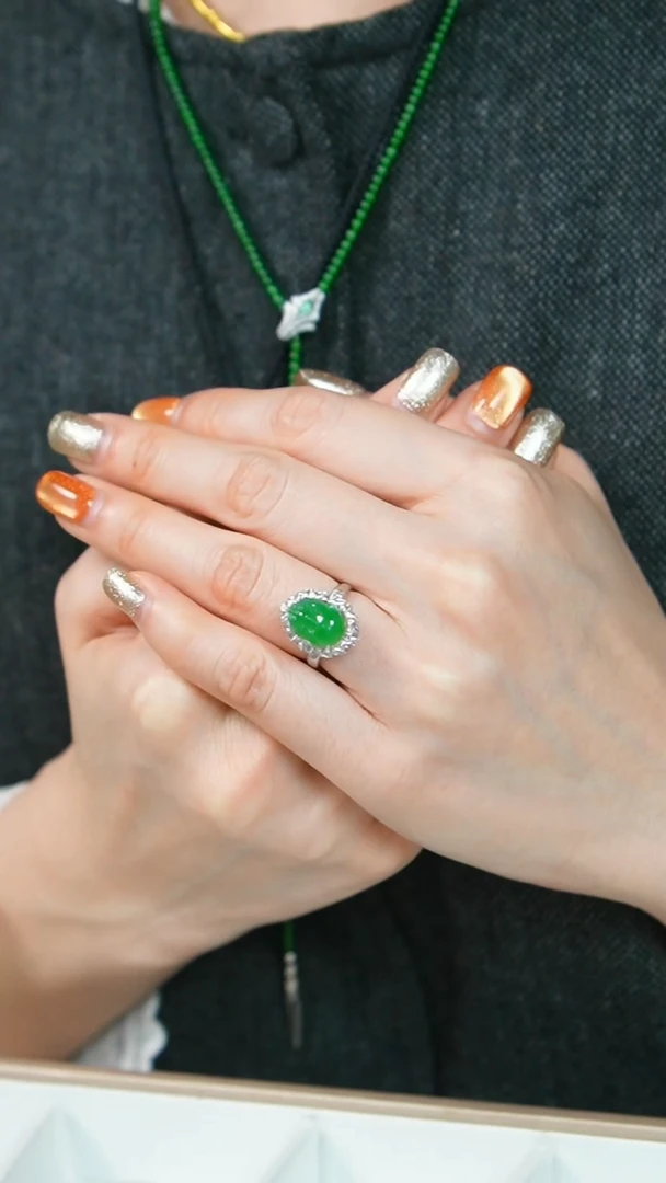 【闪购商品】翡翠戒指18K金镶嵌72-戒指/姿/2