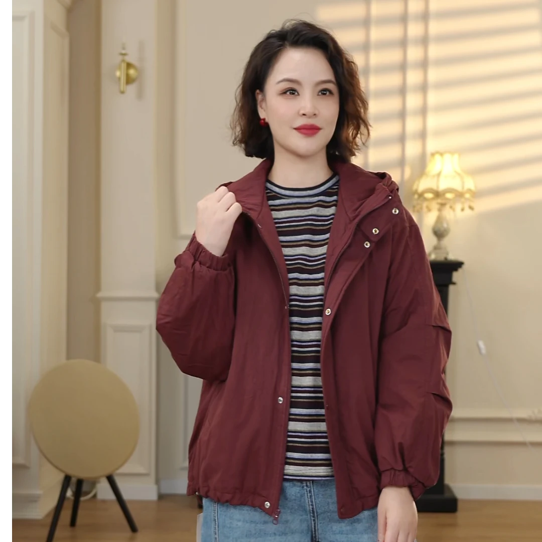 【橘猫美依】连帽保暖长袖棉服棉衣女装秋冬女款短款拉链外套903