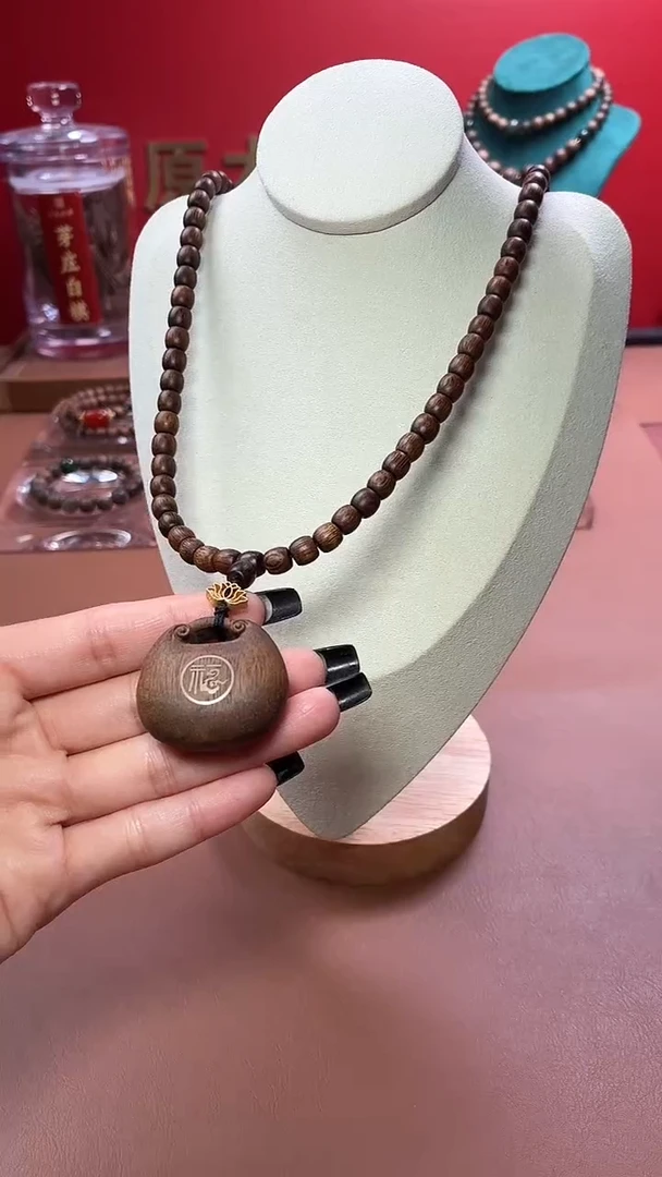 沉香手串沉水越南芽庄金丝油黄棋6x6代代有福设计