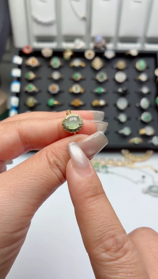 银S925镶嵌戒指翡翠.