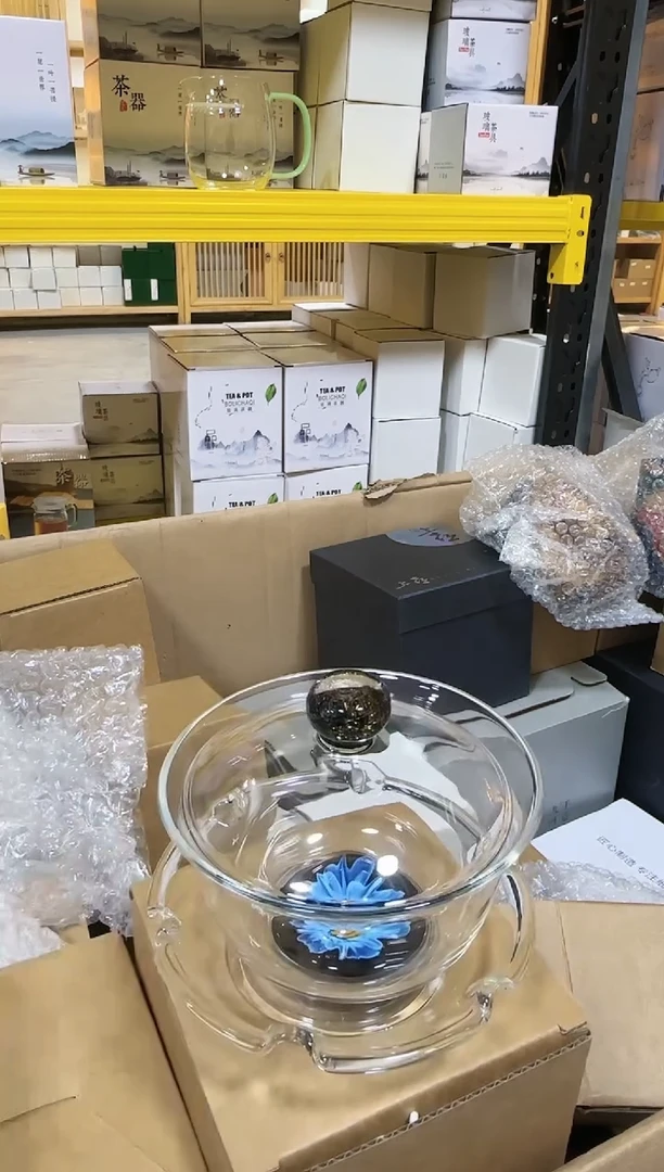 【闪购商品】蓝花盖碗高货高硼硅40号