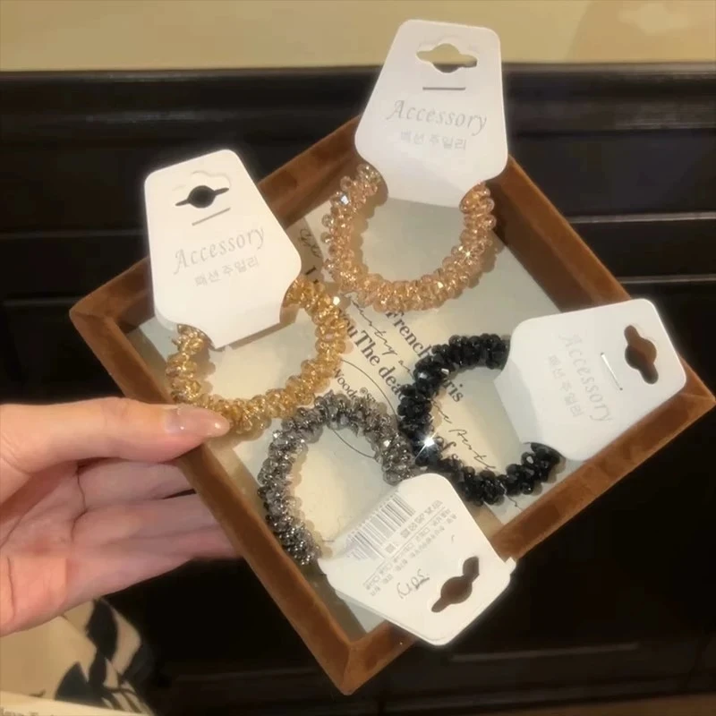 2025夏季新款碎碎冰发圈高级感头绳名媛发绳手链两用皮筋时尚发饰