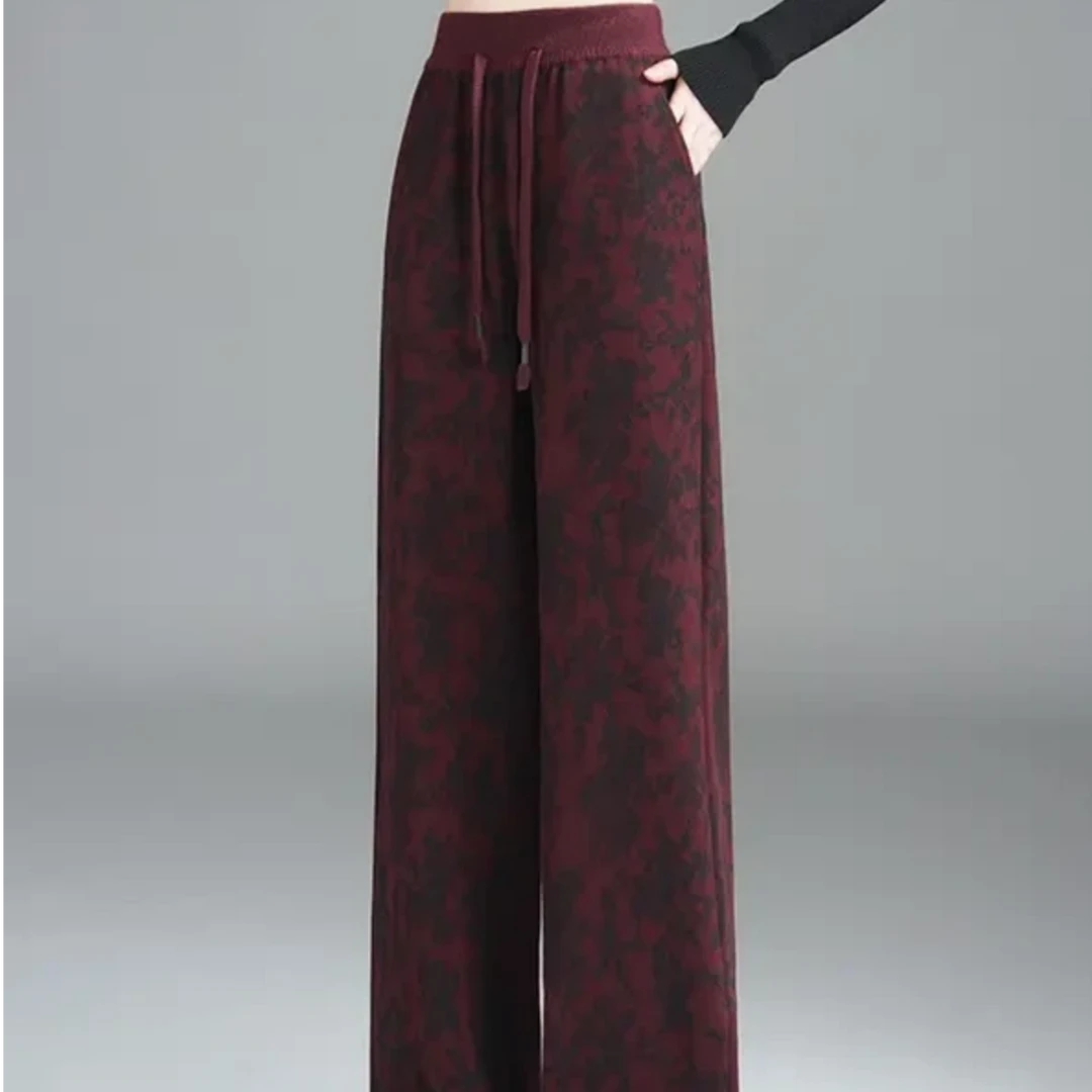 新中式国风垂感时尚暗花羊绒裤【231/装/心】