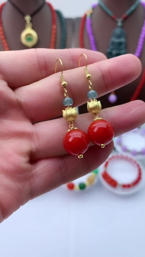 【闪购商品】翡翠耳饰14K金镶嵌R134耳坠