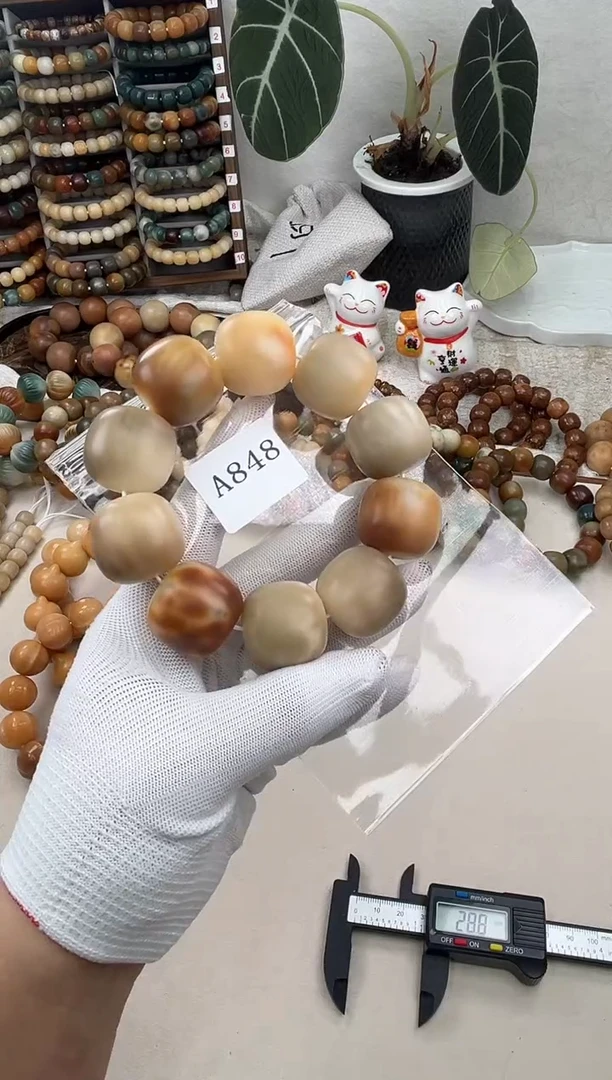 菩提根/象牙果手串a848卡26 瑕疵