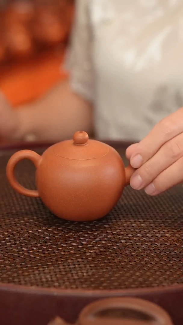 茶壶紫砂全手 红清水  微瑕