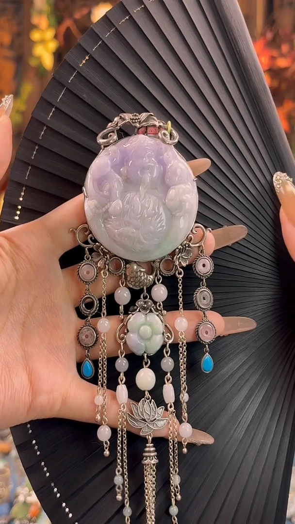 项圈银S925镶嵌翡翠吊坠