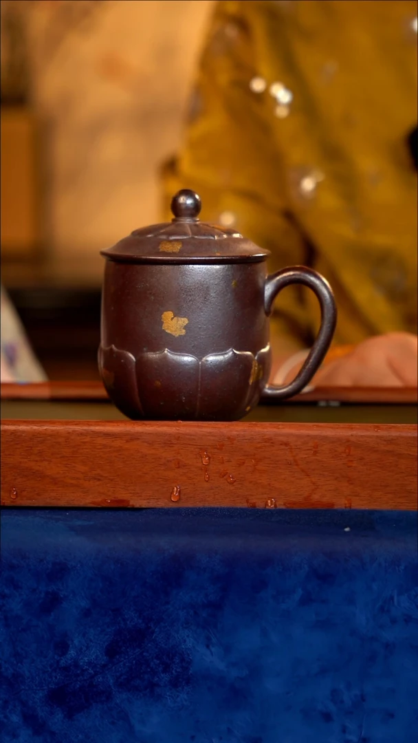 紫砂 宜兴紫砂 GFY 小叶紫檀 大莲花盖杯