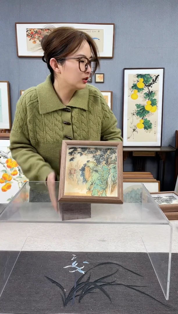 【闪购商品】国画纯手写带框作品-15*15 山水