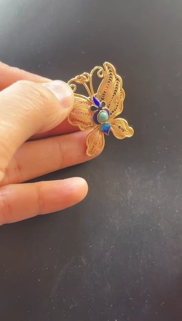 非遗 花丝镶嵌 蝴蝶 吊坠 胸针