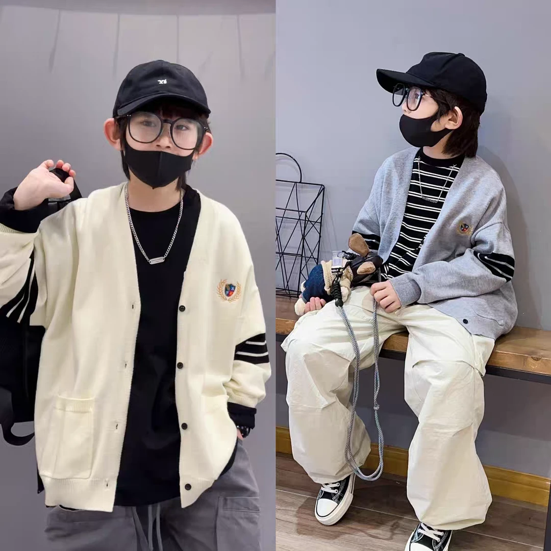 E316洋气秋季男童新款毛衣开衫