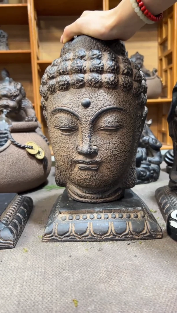 陶土【火山泥】大佛首+莲花底座