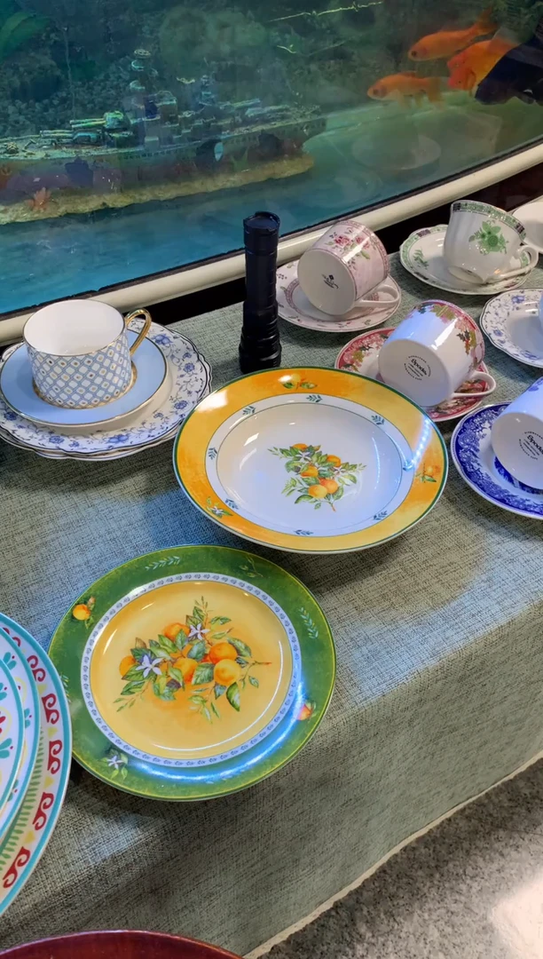 瓷片陶瓷原单CC509餐具2件套