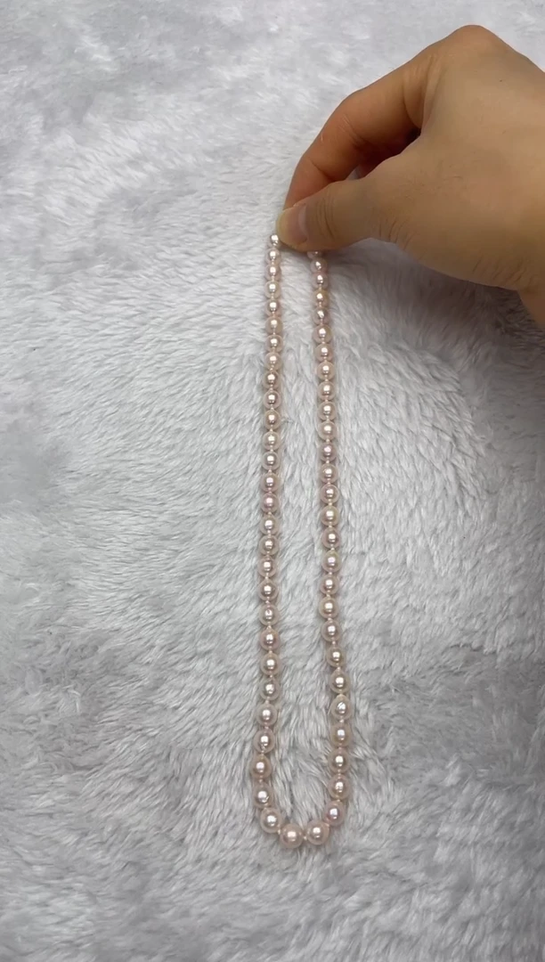 项链银S925镶嵌海水珍珠AK6.5-7mm