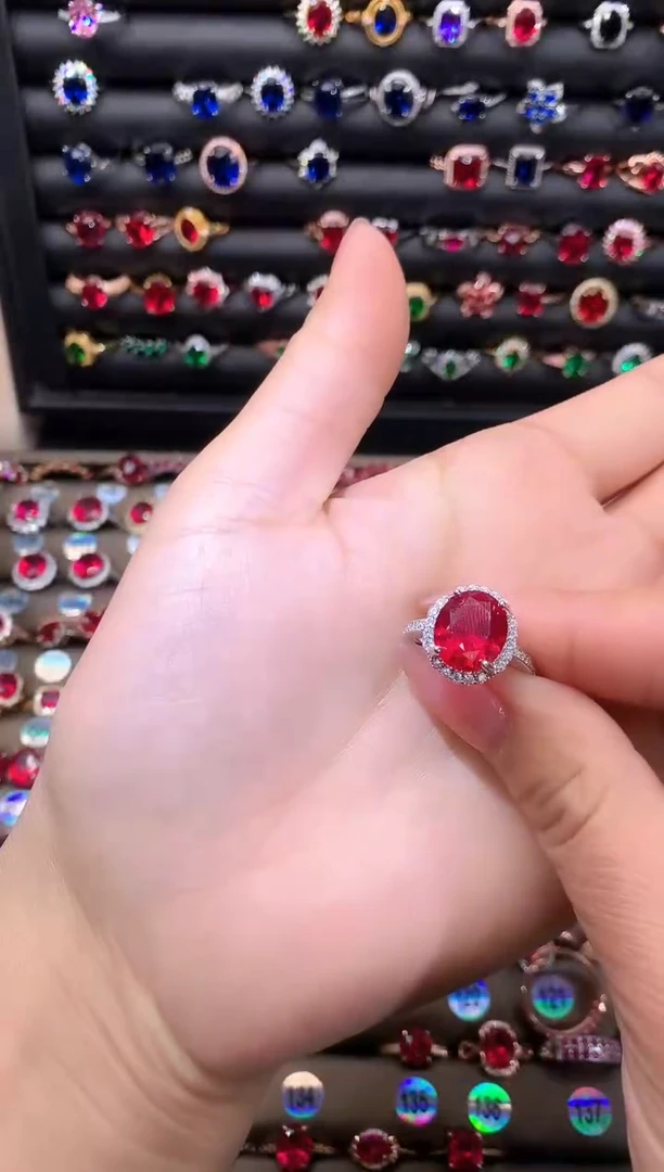 【闪购商品】红宝石戒指银S925镶嵌1012