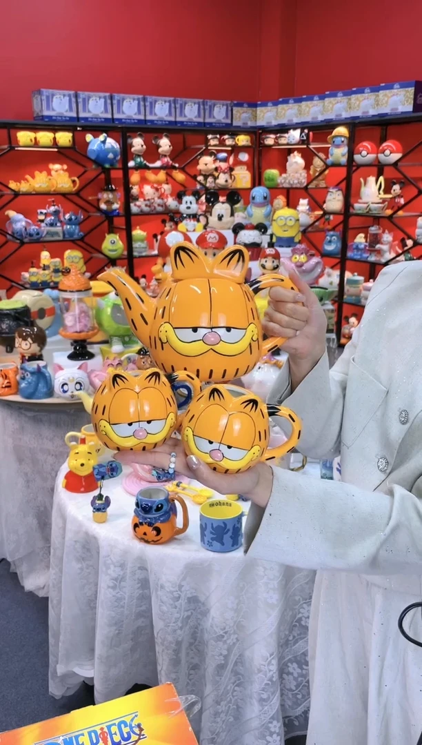 【闪购商品】.@@加菲猫陶瓷一壶二杯