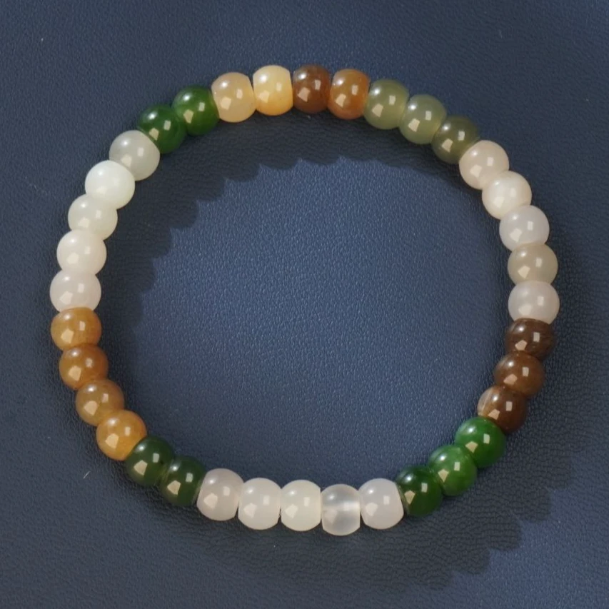 新疆和田玉多宝老型珠手串女士