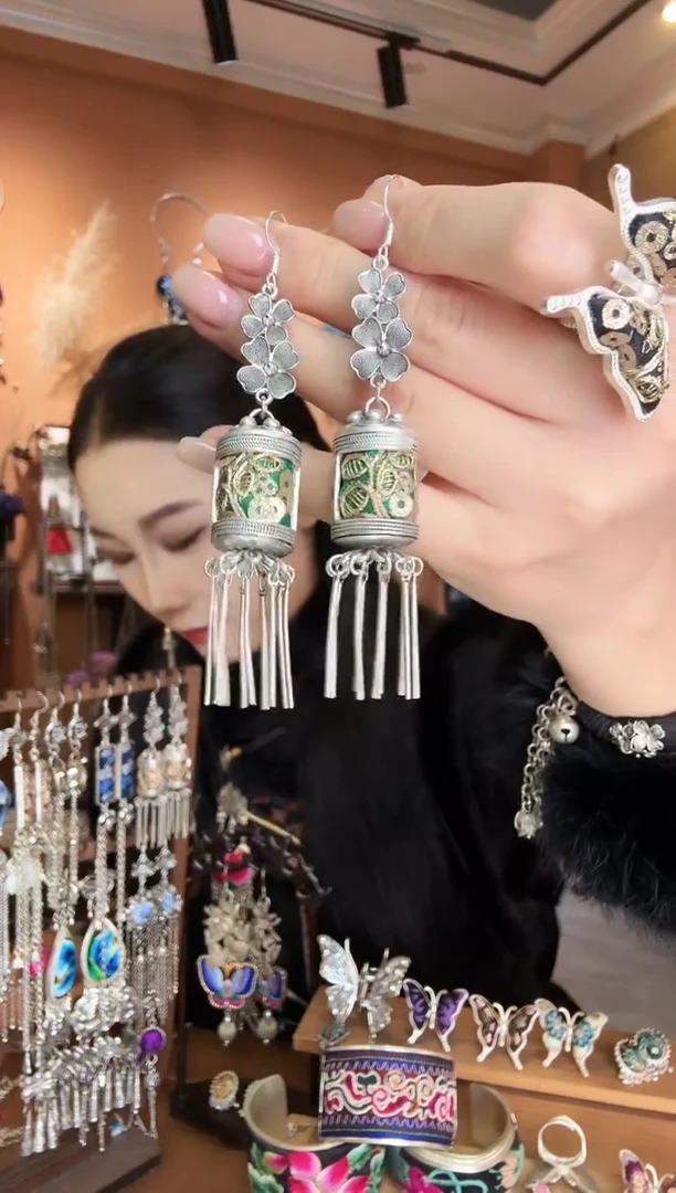 刺绣纯手工民族风耳环