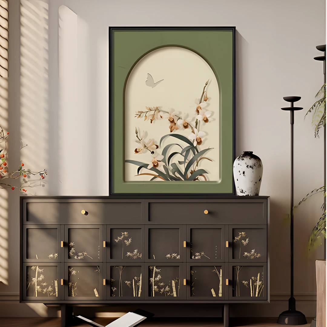 法式中古风电视机柜斗柜玄关摆画客厅装饰画复古壁画餐厅挂画小众