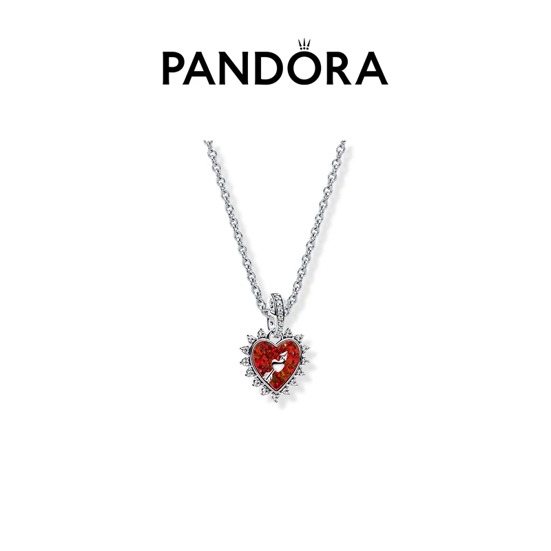 PANDORA/潘多拉 坠链均925银 丘比特之箭项链本命年红色