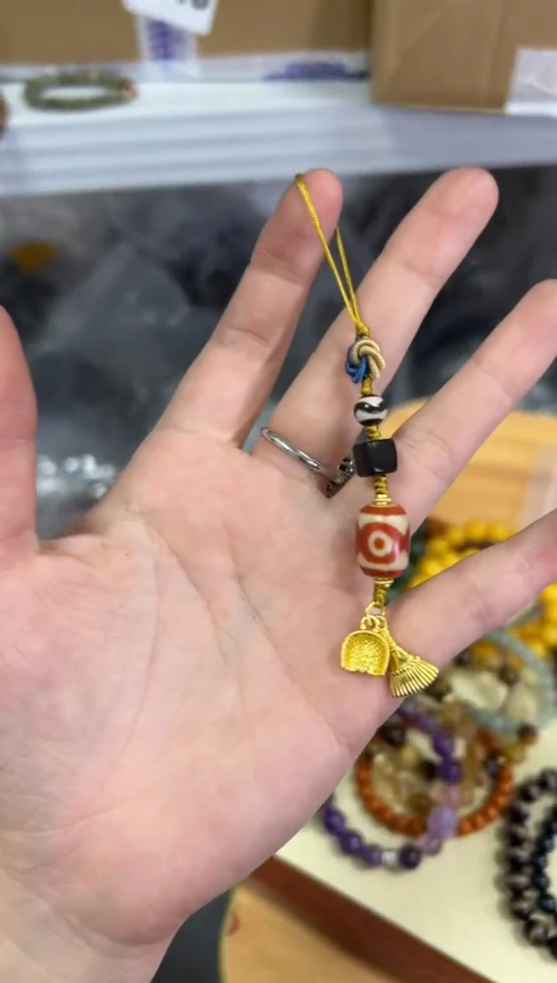 【闪购商品】玛瑙/玉髓手链未镶嵌红肉三眼玛瑙珠挂件[3596]