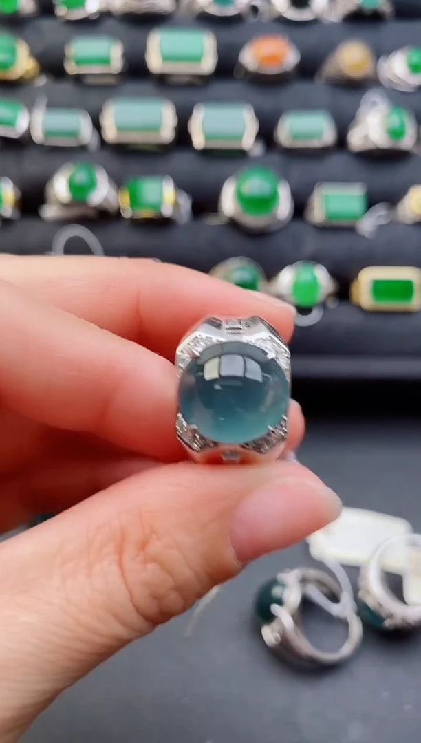 【闪购商品】翡翠戒指银S925镶嵌11111