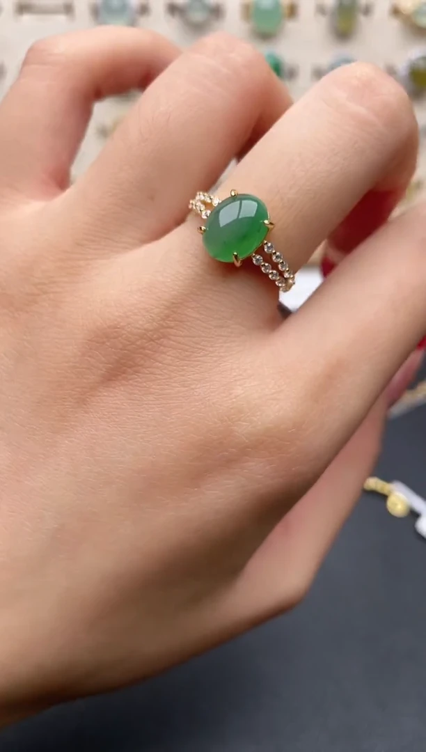 【闪购商品】翡翠戒指银S925镶嵌一物一证一礼盒