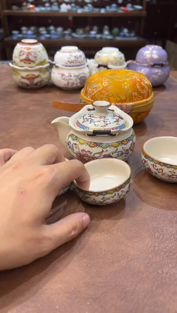 真的很便宜超好看会开片的旅行茶具