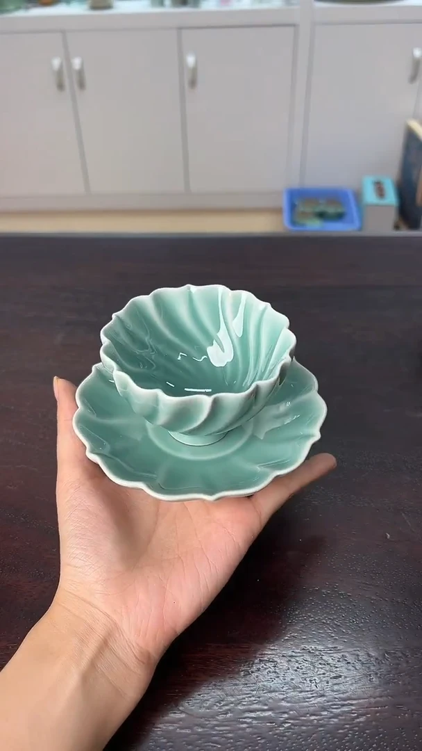 龙泉云间青瓷小米茶器
