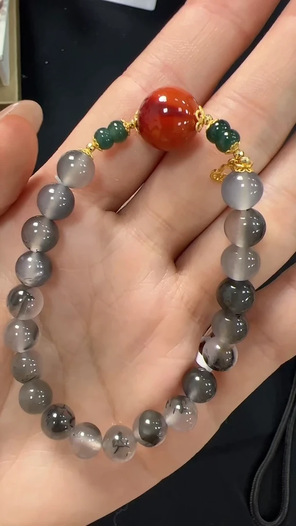 【闪购商品】南红玛瑙手链18K金镶嵌LQ672约7mm多样性发一件