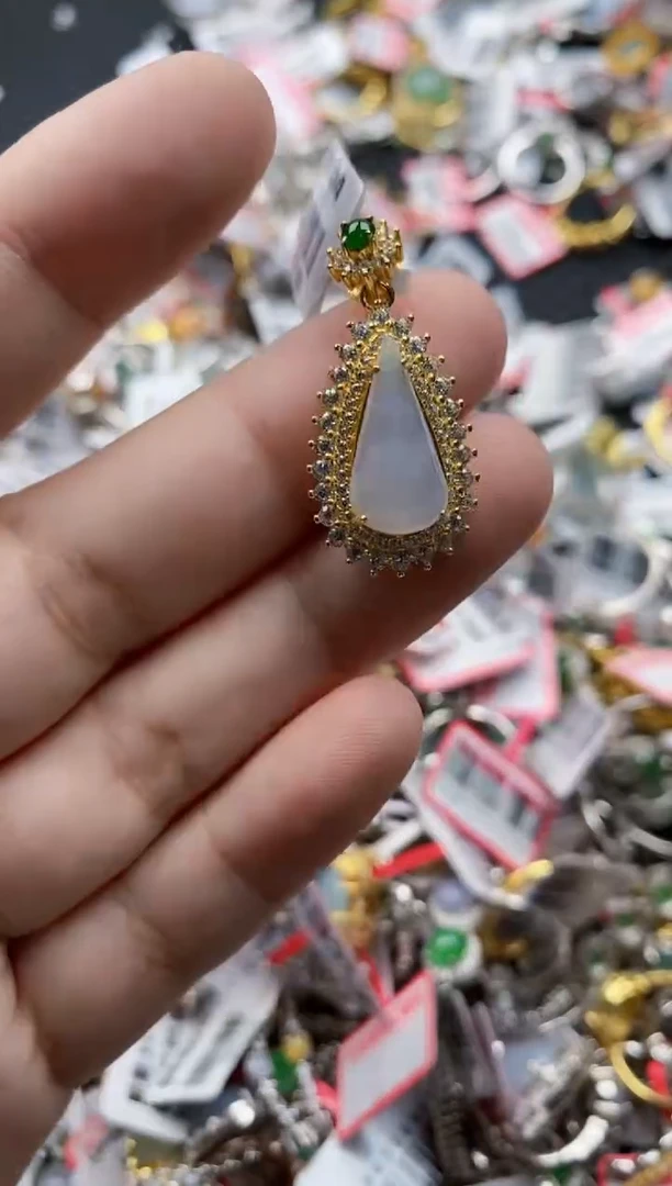 翡翠戒指银S925镶嵌99999999    8