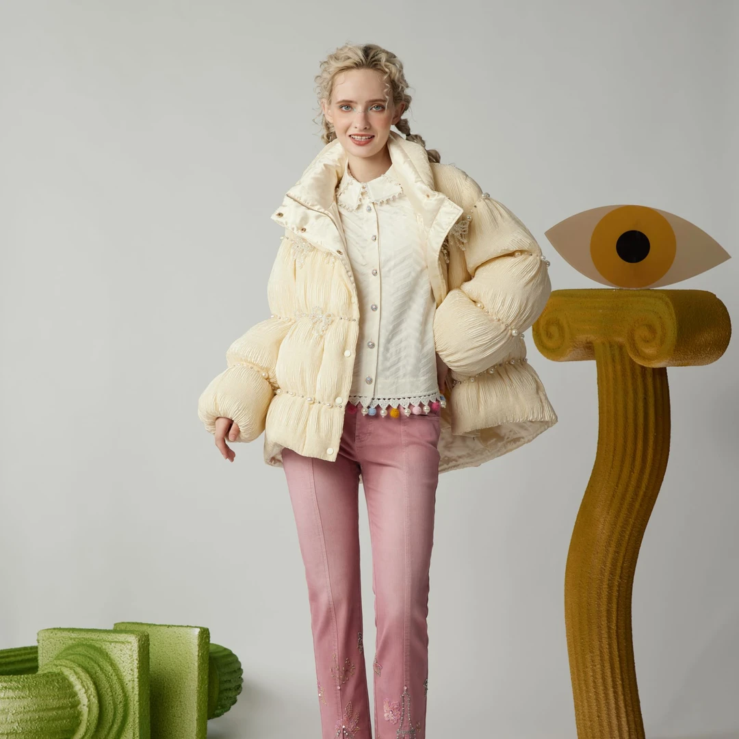 【达人专属】朝峰冬季千金风百搭宽松型羽绒外套CFE5H580-5089Y