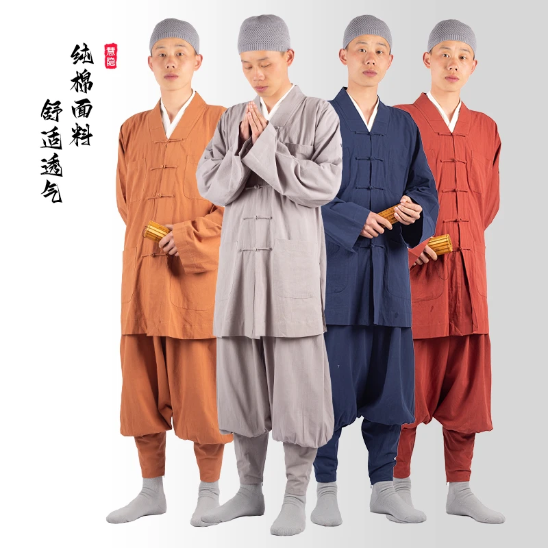纯棉面料夏季薄款免绑腿短褂套装罗汉褂小褂男女款中国风传统汉服