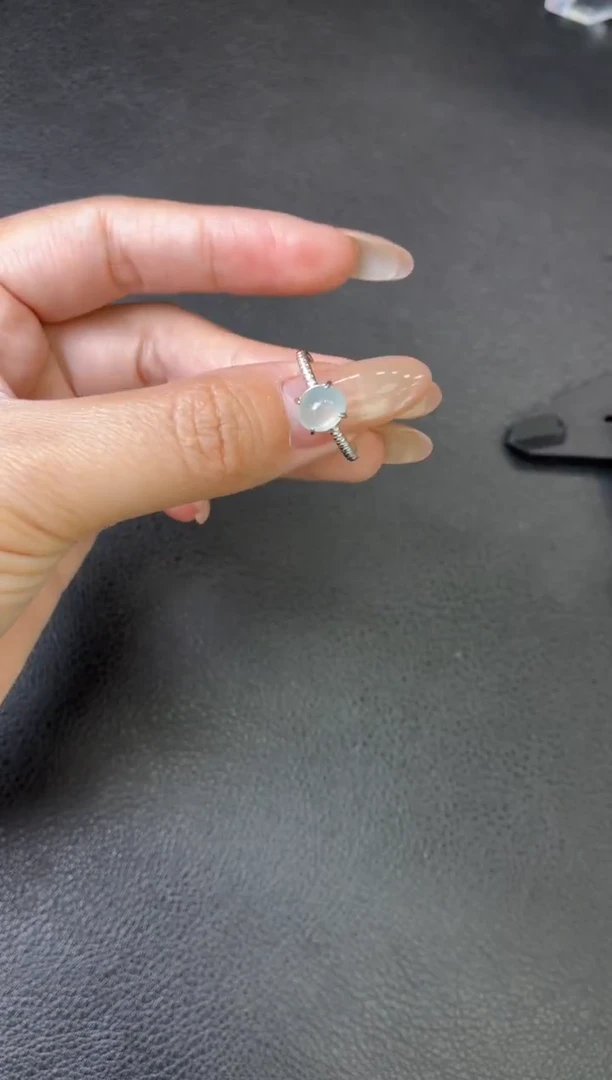 银S925镶嵌戒指翡翠戒指